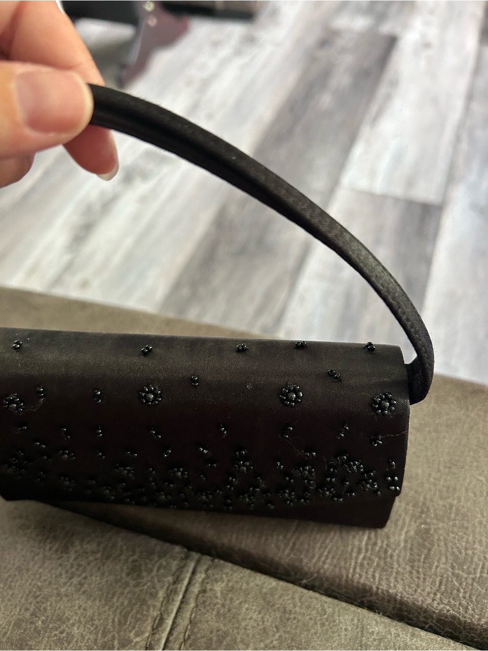 4/$100 Classic Black Beaded Evening Handbag purse - Picture 3 of 5